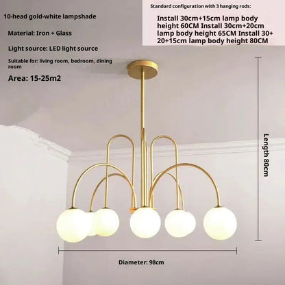 LED Hanglamp Diva - Glazen Bol Kroonluchter