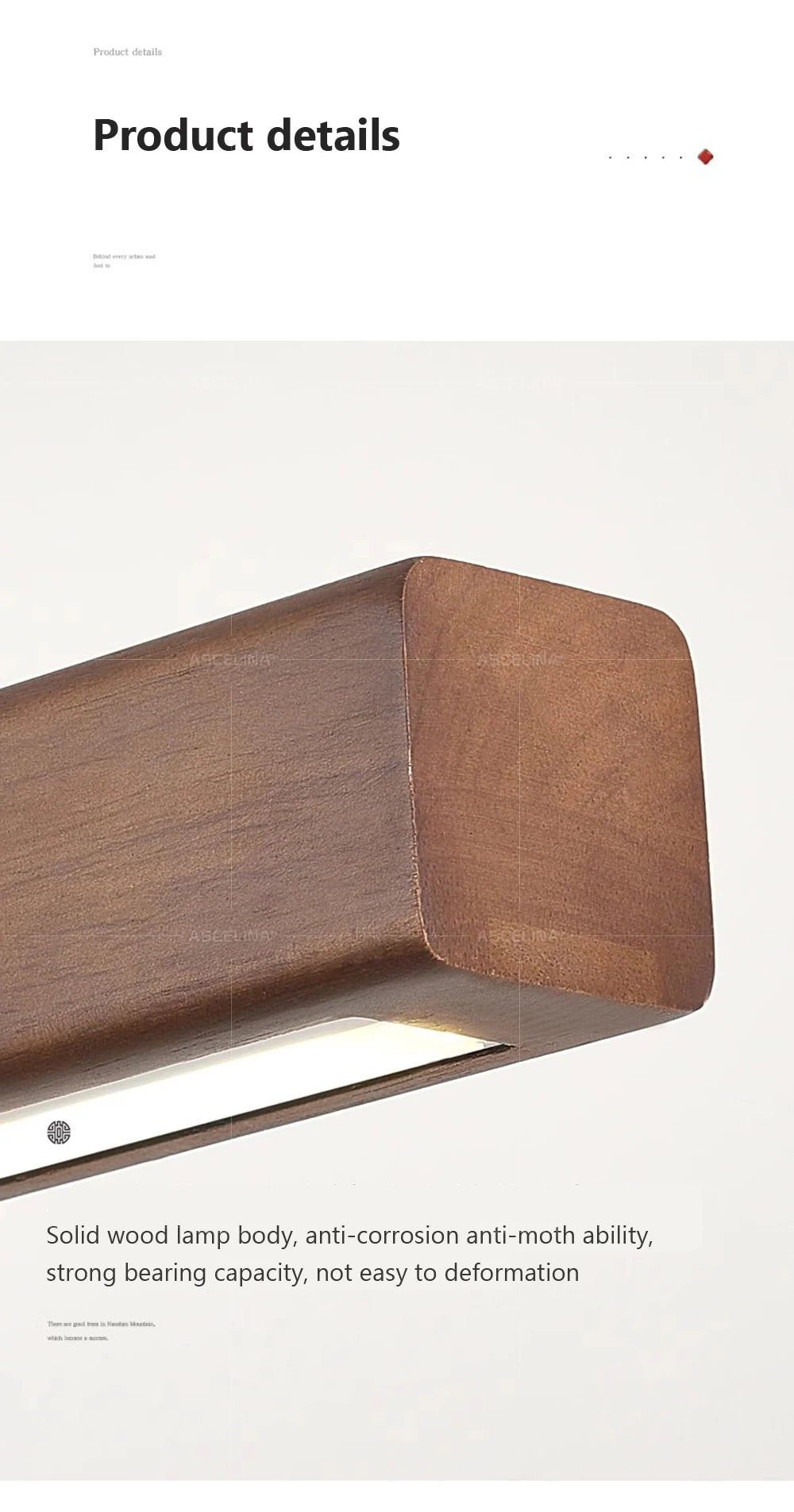 LED hanglamp - lange houten strip - keukeneilandverlichting