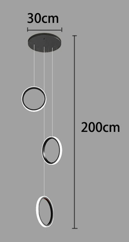Treppenhaus-Kronleuchter mit Kristallring – Modern für Treppenhäuser und hohe Decken