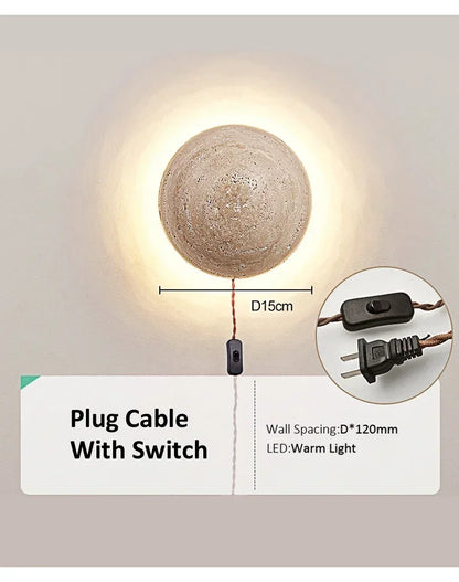 Nordic Limestone Wandlamp - Natuursteen LED-lamp voor Slaapkamer &amp; Gang