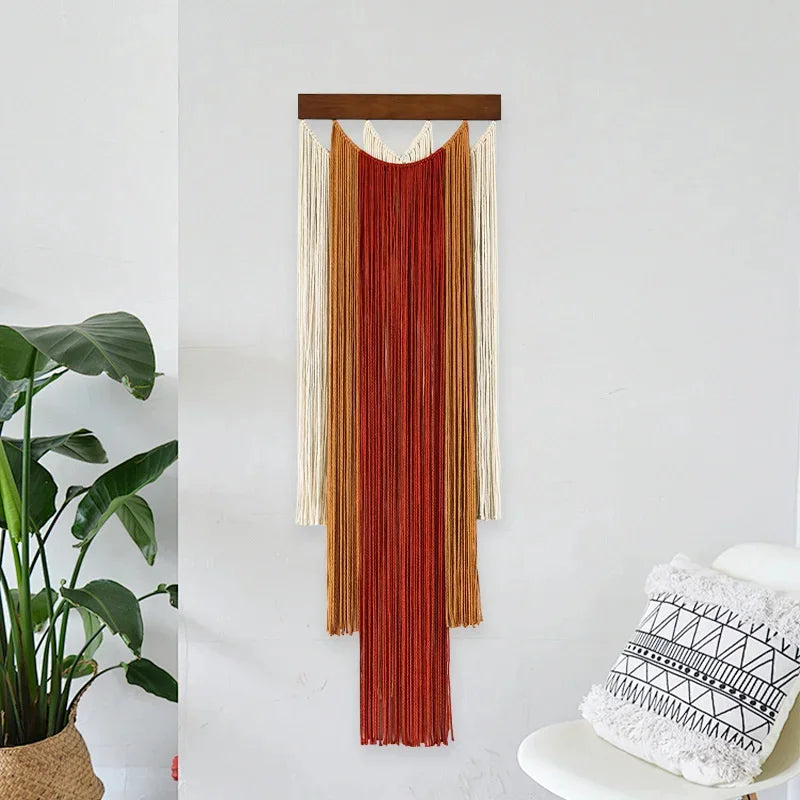 Groene Macramé Wanddecoratie met Boho Franje