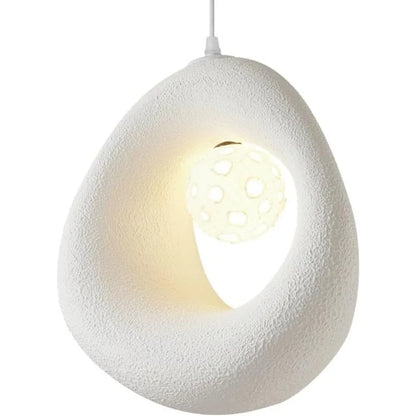 Moderne Wabi-Sabi hanglamp - Witte getextureerde plafondlamp