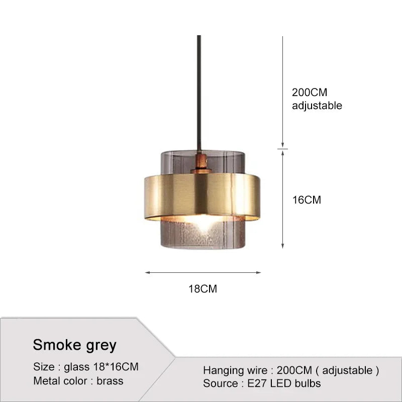 Moderne glazen hanglamp - Amberkleurige designkroonluchter voor eetkamer en keuken