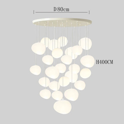 Scandinavische Videlamp -
Glazen Lava Blollen Mat wit - Chandelier