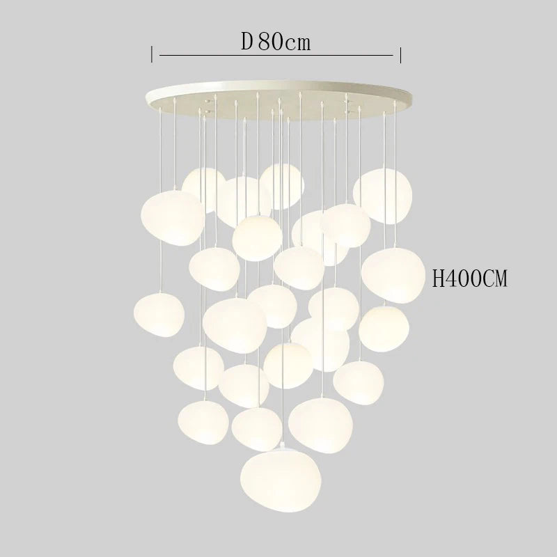 Scandinavische Videlamp -
Glazen Lava Blollen Mat wit - Chandelier
