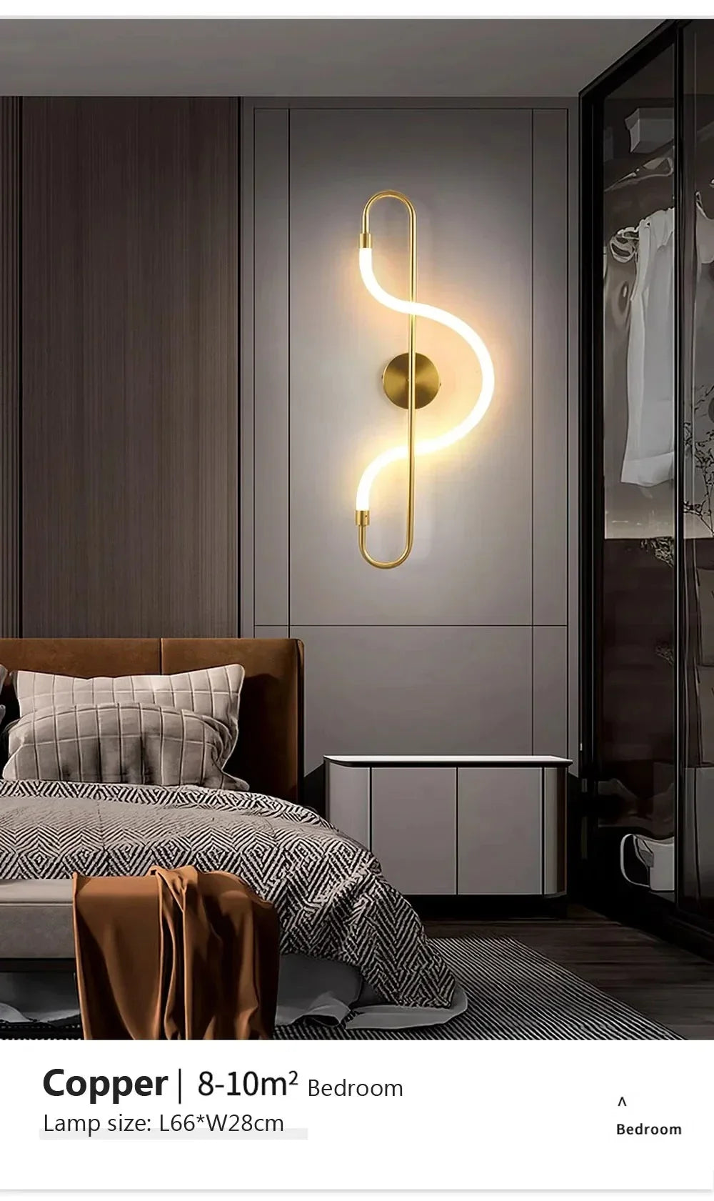 Modern LED Wall Lamp – Gold Aluminum Sconce
