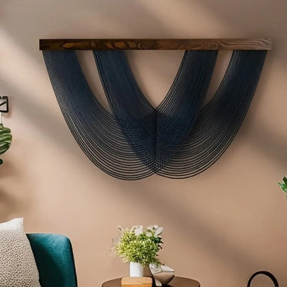 Handgewebte Makramee-Wanddekoration – Nordischer Stil, 100 × 60 cm
