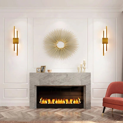 Nordische LED-Wandleuchte – Moderne Wandleuchte mit nach oben und unten gerichteter Leuchte | Schwarz/Gold | Schlafzimmer, Wohnzimmer, Flur