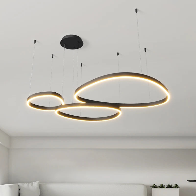 LED-Ring-Kronleuchter – Moderne Pendelleuchte für Wohnzimmer, Schlafzimmer und Esszimmer