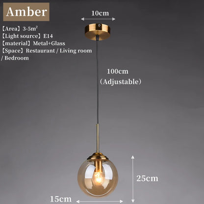 Nordic glazen hanglamp - moderne LED-kroonluchter voor woon- en eetkamer
