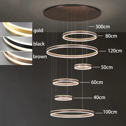 Moderne LED-ringkroonluchter - Hanglamp met meerdere lagen