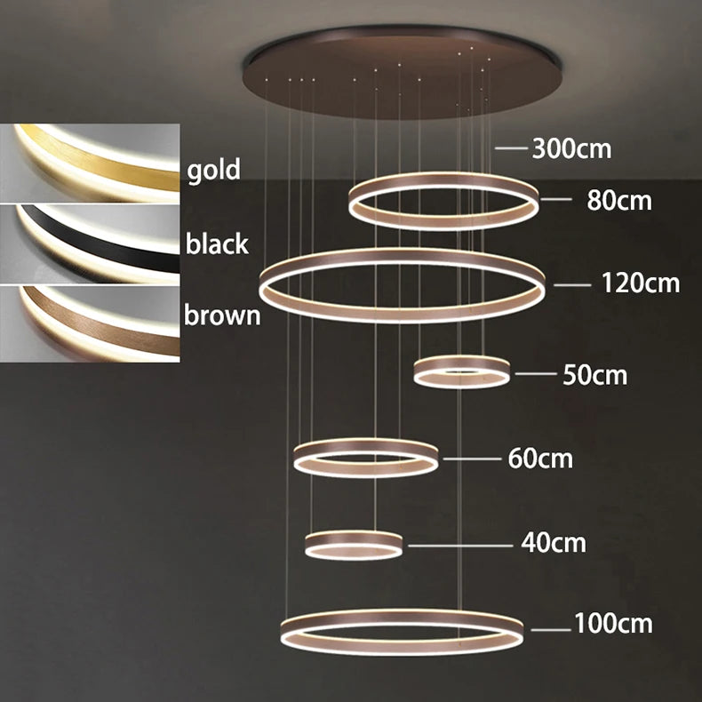 Moderne LED-ringkroonluchter - Hanglamp met meerdere lagen