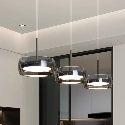 Glazen hanglamp - moderne LED-kroonluchter voor woon- en eetkamer