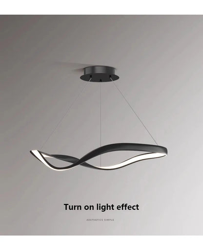 Moderne Golfvormige Ring LED Hanglamp - Circulaire Designer Kroonluchter