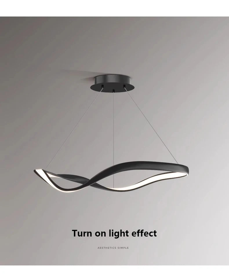 Moderne Golfvormige Ring LED Hanglamp - Circulaire Designer Kroonluchter