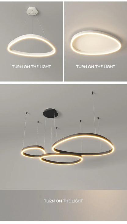 LED-Ring-Kronleuchter – Moderne Pendelleuchte für Wohnzimmer, Schlafzimmer und Esszimmer