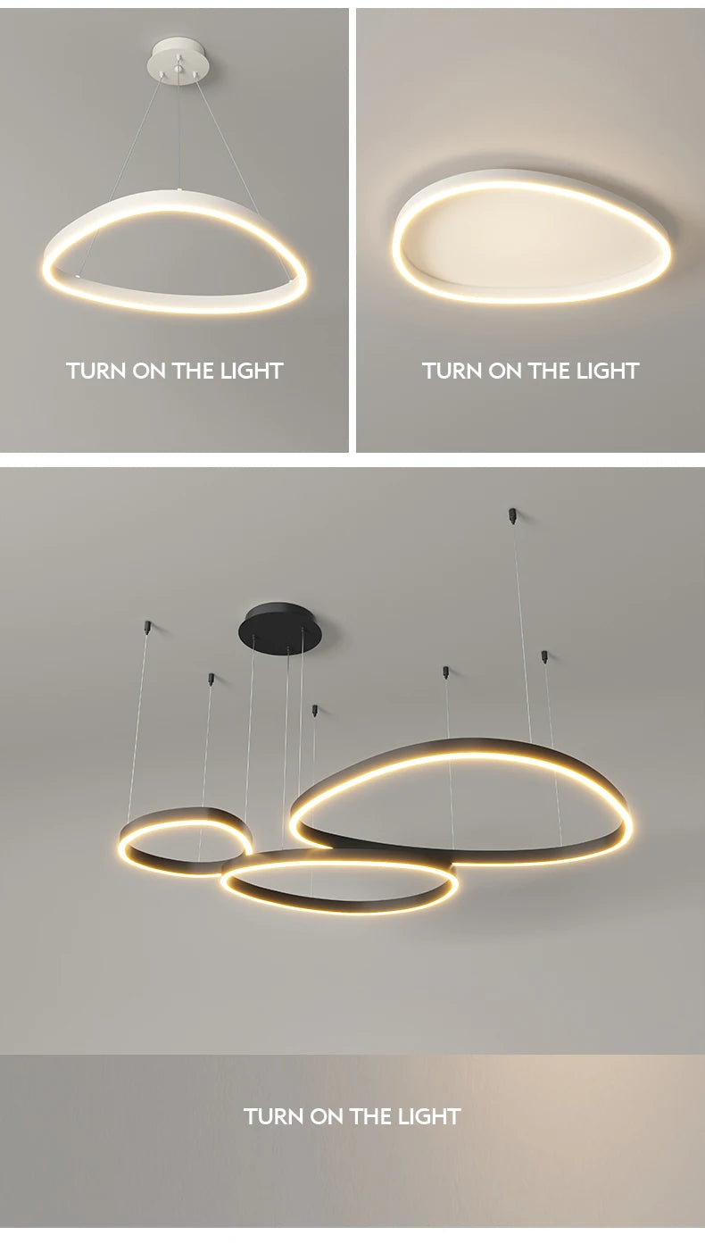 LED-Ring-Kronleuchter – Moderne Pendelleuchte für Wohnzimmer, Schlafzimmer und Esszimmer