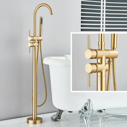 Stand-Badewannenarmatur – Einhebelmischer mit 360° schwenkbarem Auslauf und Handbrause