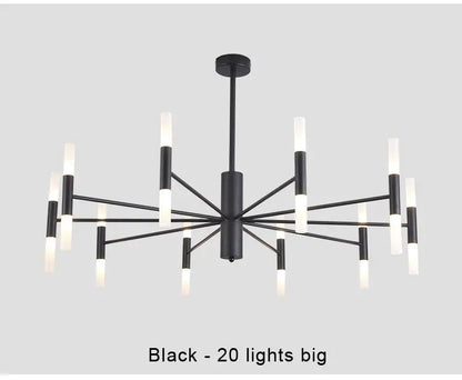 Moderne LED-Pendelleuchte im nordischen Design – G4-Kronleuchter Schwarz/Gold