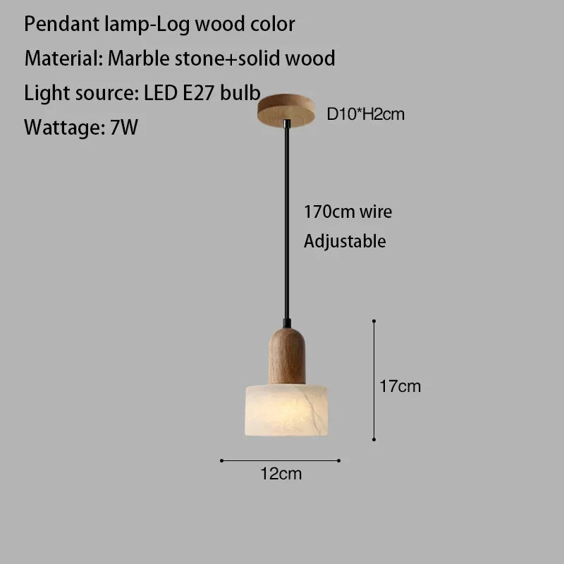 Luxe marmeren hanglamp - Wabi-Sabi LED-lamp van natuursteen