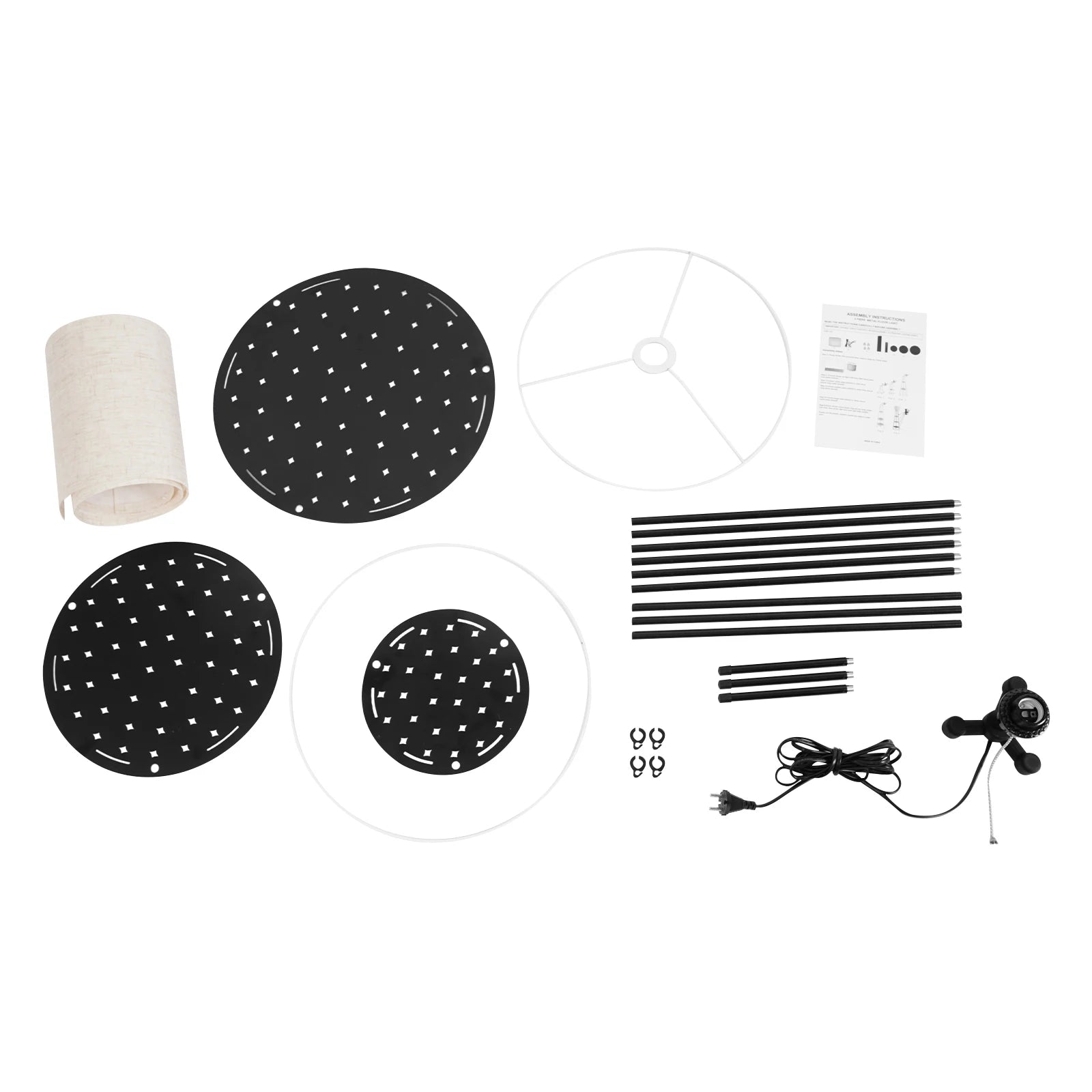 Moderne staande lamp met 3-laags plank - E27 staande lamp met opbergruimte