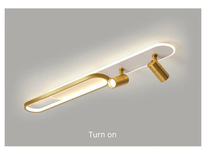 Dimbare led-plafondlamp met spotlight – 60/80/100/120 cm | Zwart, wit of goud