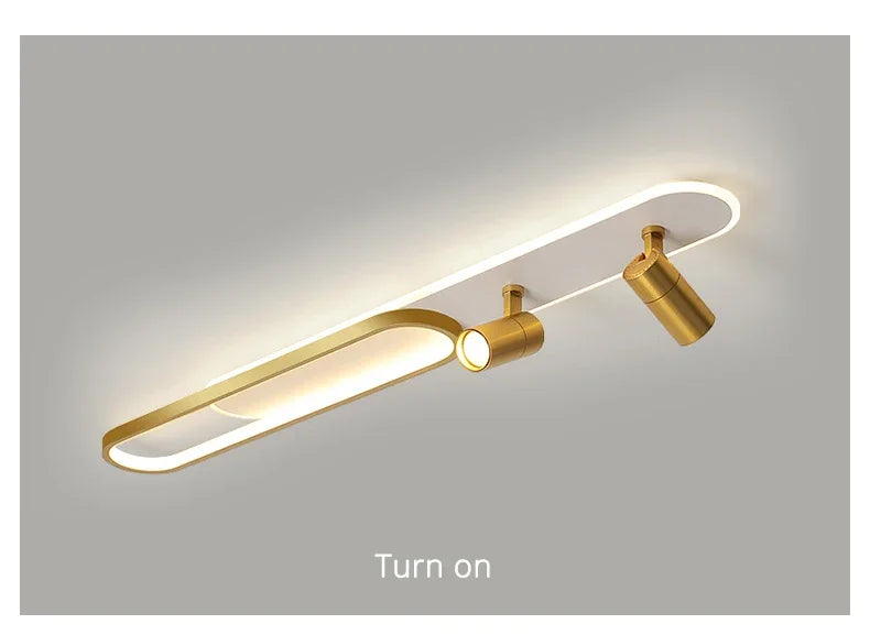 Dimbare led-plafondlamp met spotlight – 60/80/100/120 cm | Zwart, wit of goud