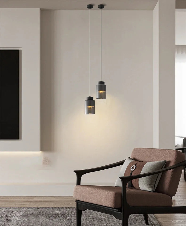 Nordische Glazen LED Hanglamp Zwart / Goud