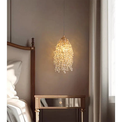 Kristallen kralen hanglamp - achthoekig ontwerp