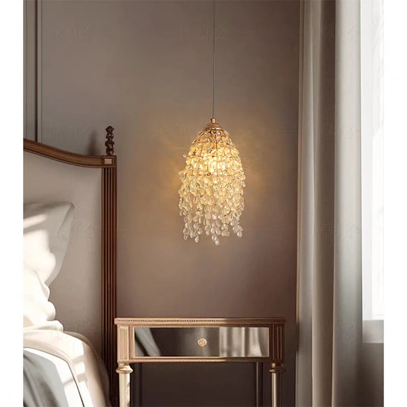 Kristallen kralen hanglamp - achthoekig ontwerp