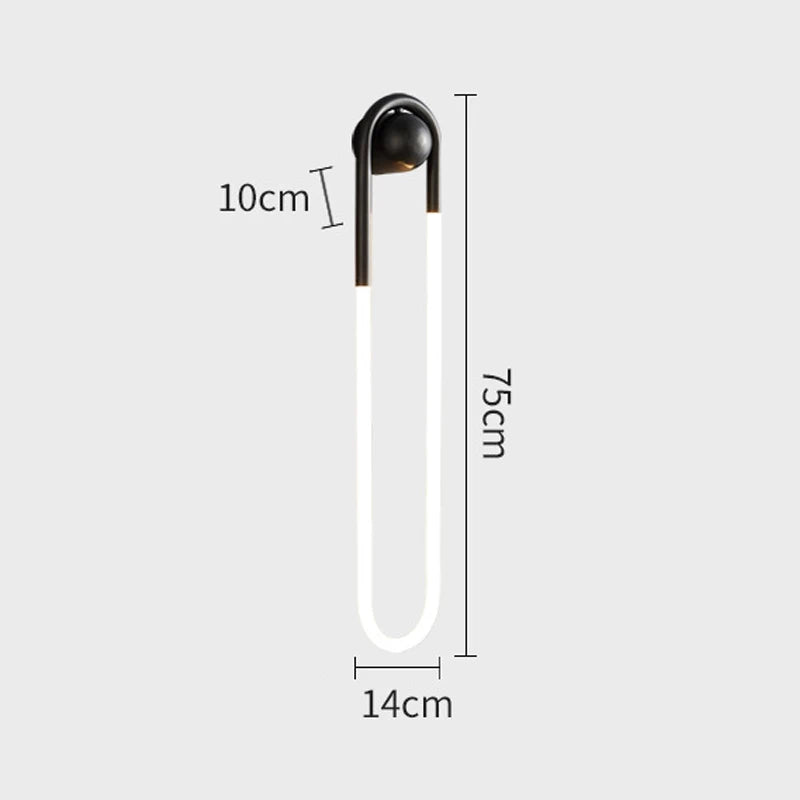 U-vormige LED Wandlamp – Art Deco Design | Koper of Zwart
