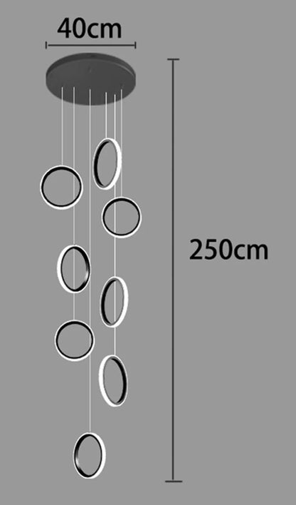 Treppenhaus-Kronleuchter mit Kristallring – Modern für Treppenhäuser und hohe Decken