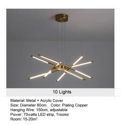 LED Buishanglamp - 12 Lichts - Zwart