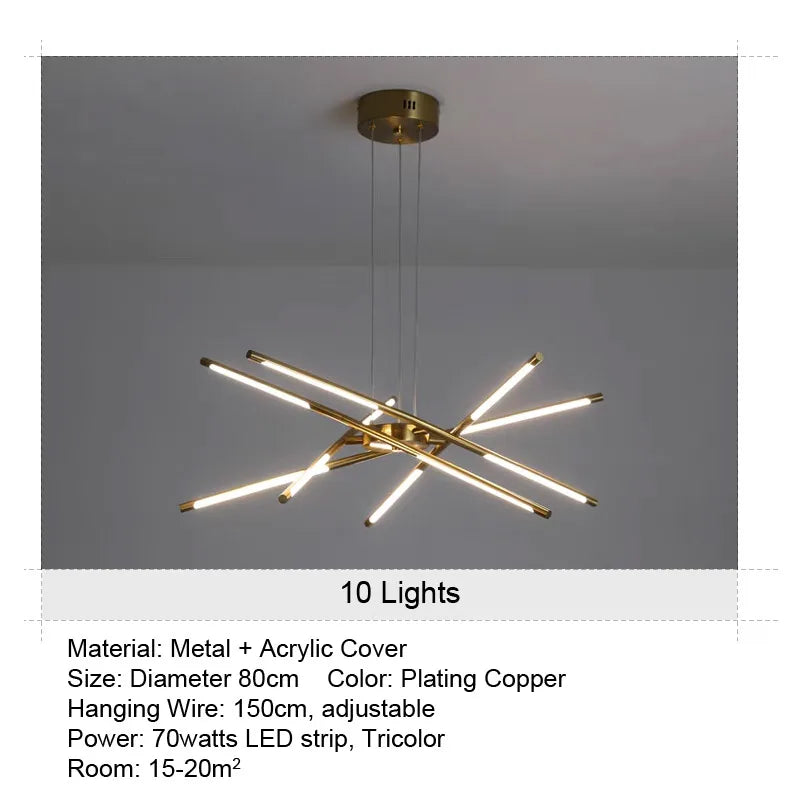 LED Buishanglamp - 12 Lichts - Zwart