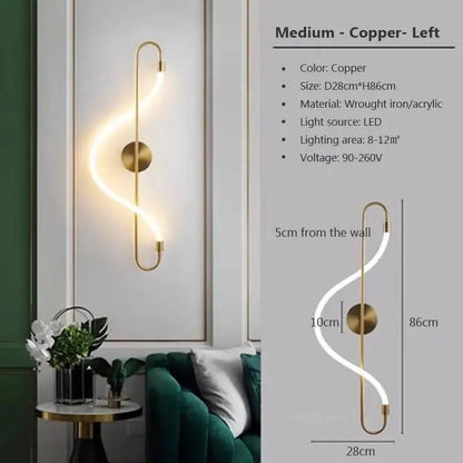 Modern LED Wall Lamp – Gold Aluminum Sconce