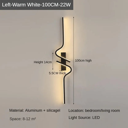 Moderne LED-wandlamp - Minimalistische striplamp voor naast het bed