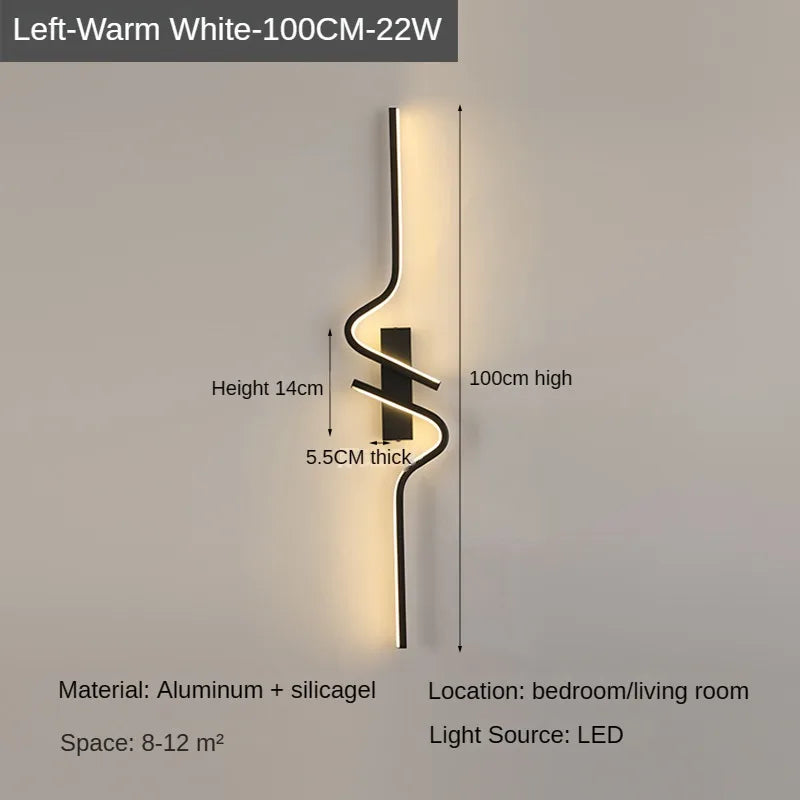 Moderne LED-wandlamp - Minimalistische striplamp voor naast het bed