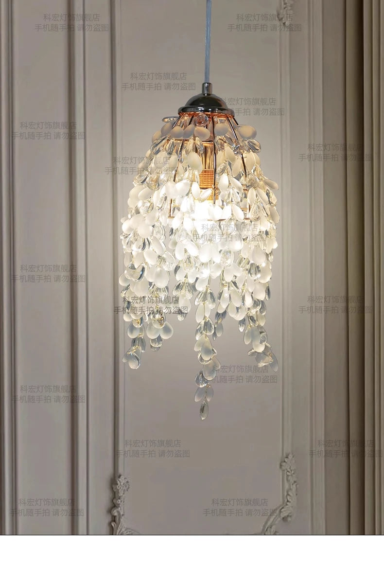 Kristallen kralen hanglamp - achthoekig ontwerp