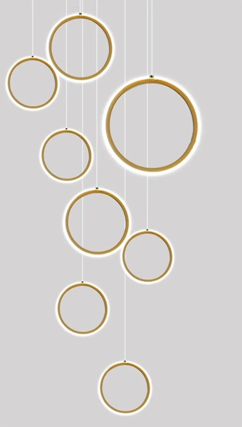 Treppenhaus-Kronleuchter mit Kristallring – Modern für Treppenhäuser und hohe Decken