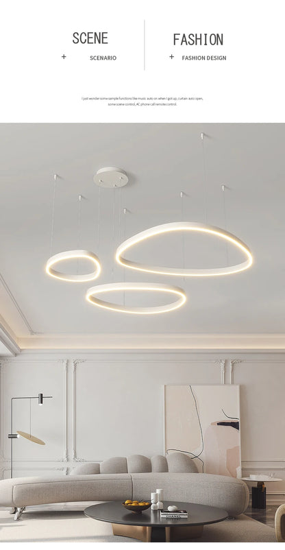 LED-Ring-Kronleuchter – Moderne Pendelleuchte für Wohnzimmer, Schlafzimmer und Esszimmer