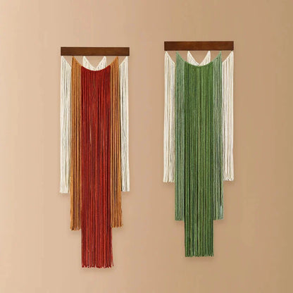 Groene Macramé Wanddecoratie met Boho Franje