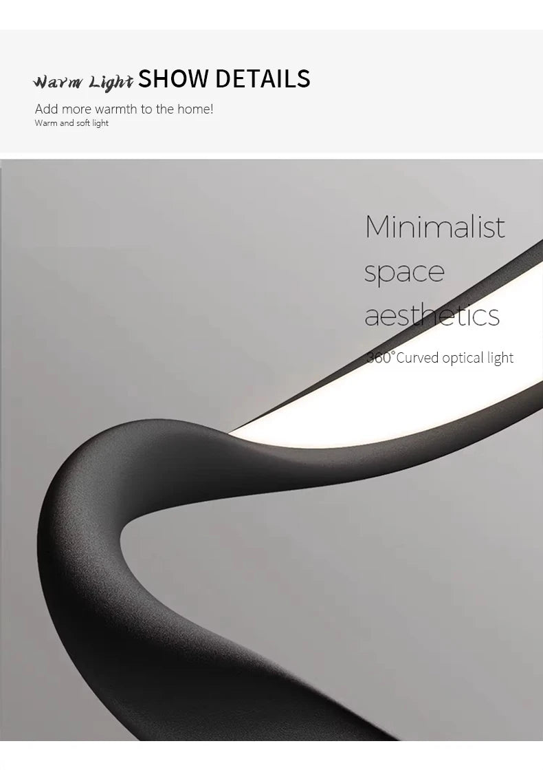 Moderne Golfvormige Ring LED Hanglamp - Circulaire Designer Kroonluchter