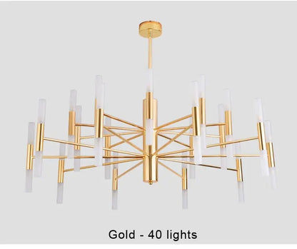 Moderne LED-Pendelleuchte im nordischen Design – G4-Kronleuchter Schwarz/Gold