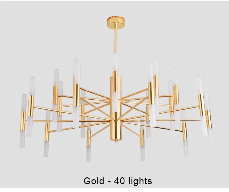Moderne LED-Pendelleuchte im nordischen Design – G4-Kronleuchter Schwarz/Gold