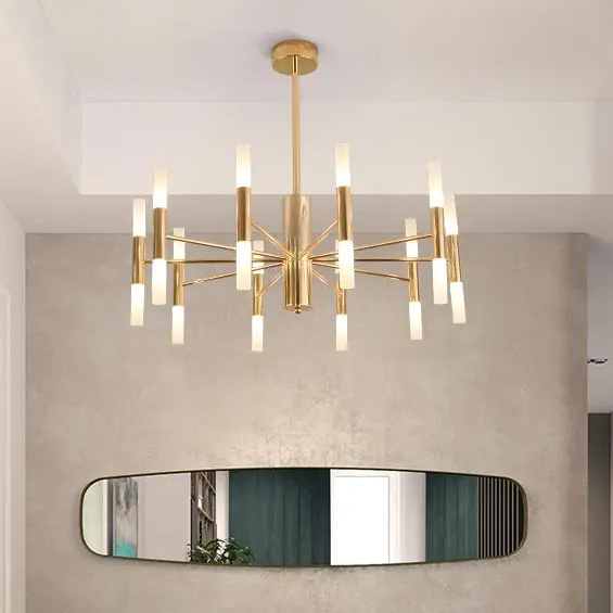 Moderne LED-Pendelleuchte im nordischen Design – G4-Kronleuchter Schwarz/Gold