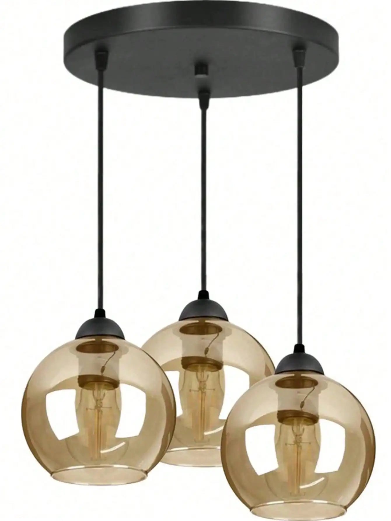 Modern Glass Pendant Chandelier - Gold Finish Multi-Light Fixture