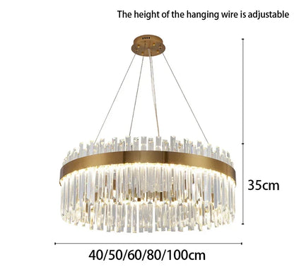 Luxe kristallen kroonluchter - Nordic moderne gouden hanglamp voor woonkamer en eetkamer