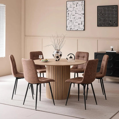 Ronde eettafel 120cm - Moderne boerderijstijl voor 4-6 personen