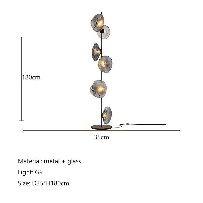 Scandinavische glazen LED-vloerlamp - Moderne design staande lamp voor woonkamer en slaapkamer