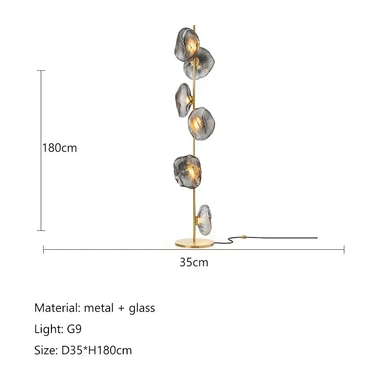 Scandinavische glazen LED-vloerlamp - Moderne design staande lamp voor woonkamer en slaapkamer